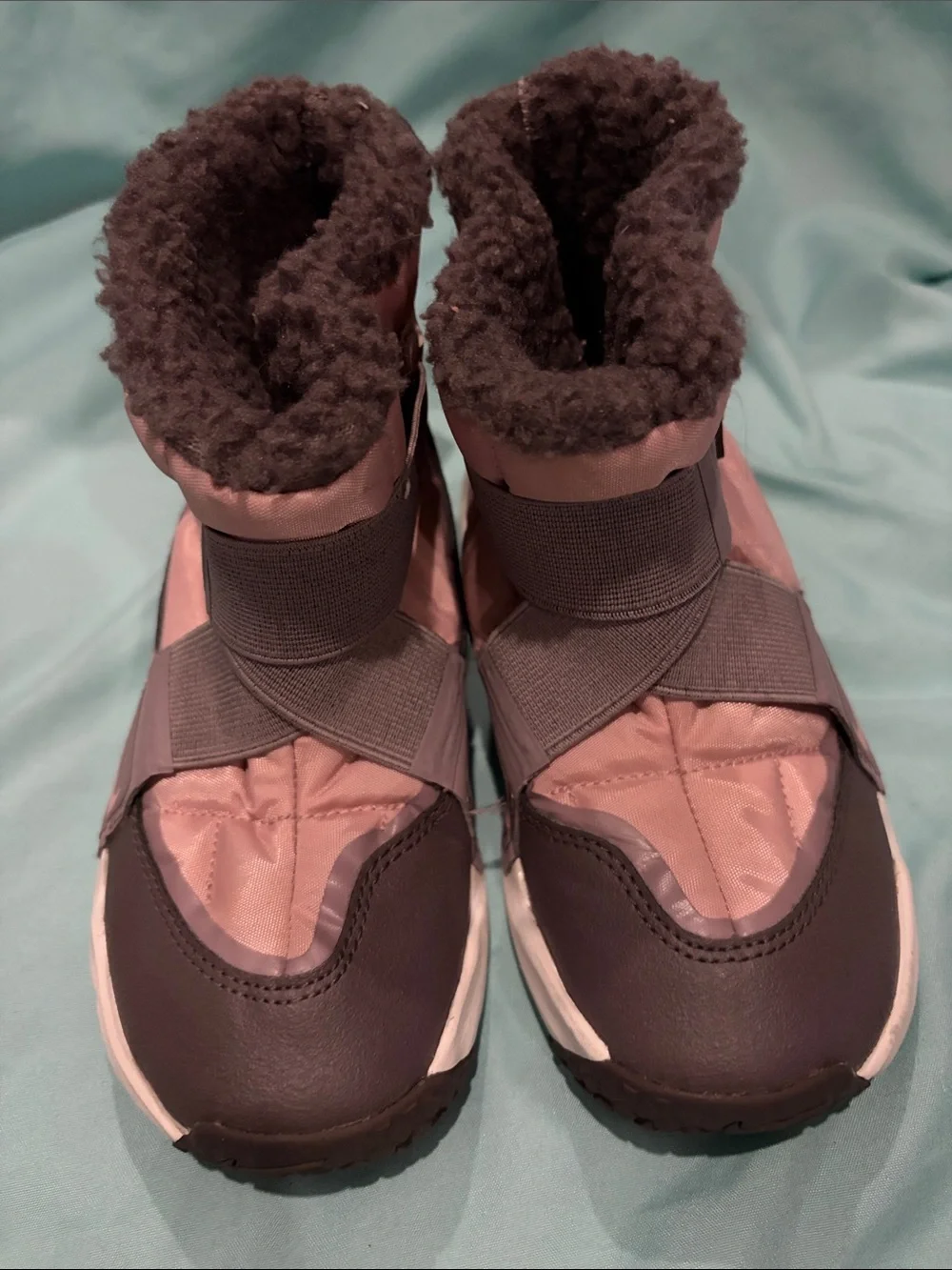 Nike Pink and Gray Kids Winter Booties
